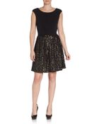 Laundry By Shelli Segal Sequined Jersey Fit-And-Flare Dress - Lyst