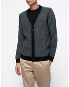 Fred Perry By Raf Simons Chunky Dash Knit Cardigan - Lyst