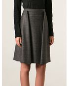 Ferragamo Pleated Check Skirt - Lyst