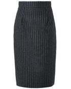 Oscar de la Renta Pinstripe Wool-Flannel Skirt - Lyst