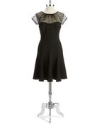 Maggy London Illusion Fit And Flare Dress - Lyst