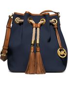 Michael Kors Marina Large Canvas Shoulder Bag - Lyst
