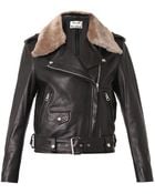 Acne Studios Mape Shearling-trimmed Leather Jacket - Lyst