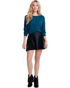 Jessica Simpson Faux Leather Godet Pleated Skirt - Lyst