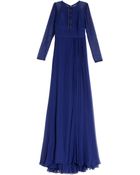 Elie Saab Crepe Ls With Lace Drs #15 - Lyst