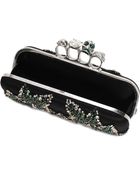 Alexander McQueen Ivy Embroidery Knuckle Box Clutch - Lyst