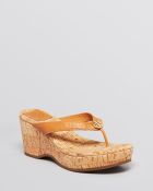 Tory Burch Platform Wedge Thong Sandals - Suzy Cork - Lyst