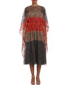 Valentino Cape-Back Lace Dress - Lyst
