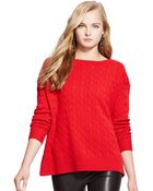 Polo Ralph Lauren Cashmere Cable-Knit Boat-Neck Sweater - Lyst