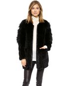 Elizabeth And James Tarra Solid Fur Coat - Black - Lyst
