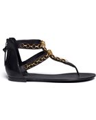 Ash Macumba Skull Chain Leather Thong Sandals - Lyst