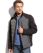 Calvin Klein Mixed-Media Quilted Jacket - Lyst