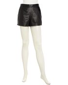 Stella & Jamie Jacqueline Zip Leather Shorts - Lyst