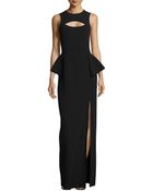 Michael Kors Crepe Cutout Peplum Gown - Lyst