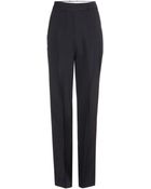 Victoria Beckham Crepe Straight-Leg Trousers - Lyst