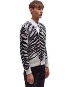 Saint Laurent Mens Jacquard Tiger Cardigan - Lyst