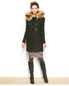 BCBGeneration Faux-Fur-Trimmed Toggle Duffle Coat - Lyst