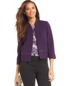 Tahari Asl Asl Studded Openfront Jacket - Lyst