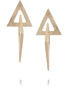 Kenneth Jay Lane Textured-Gold Tone Earrings - Lyst