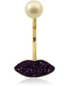 Delfina Delettrez Glittered Lips & Pearl Mono Earring - Lyst
