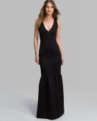 Halston Heritage Gown Sleeveless V Neck Pintuck Detail - Lyst