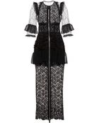 Alessandra Rich Ankle-Length Ruffled Lace Dress - Lyst