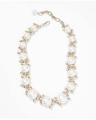 Ann Taylor Pearlized Crystal Cluster Necklace - Lyst