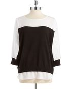 Calvin Klein Mixed Media Dolman Top - Lyst
