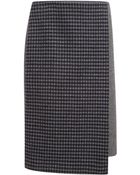 Suno Boiled-Wool Faux Wrap Skirt - Lyst