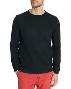 Armor Lux Honeycomb Cotton Navy Blue Sweater - Lyst