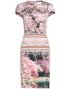Mary Katrantzou Silver Lake Printed Silk Dress - Lyst