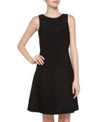 Vera Wang Fit-And-Flare Embossed Cocktail Dress - Lyst