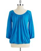 MICHAEL Michael Kors Petite Threequarter Sleeved Top - Lyst