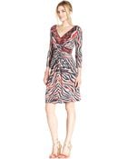 Anne Klein Petite Printed Fauxwrap Dress - Lyst