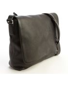 Gucci Black Leather Raised Gg Logo Messenger Bag - Lyst