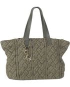 Stefanel Knitted Fabric And Leather Tote Bag - Lyst