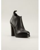Santoni Chunky Heel Booties - Lyst
