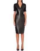 Roland Mouret Nabis Leather-panel Dress - Lyst