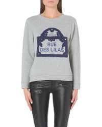 Maje Giullaume Cotton-Jersey Sweatshirt - Lyst