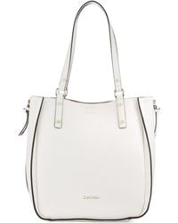 calvin klein white leather purse