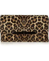 Christian Louboutin Rougissime Leopard-Print Calf Hair Clutch - Lyst
