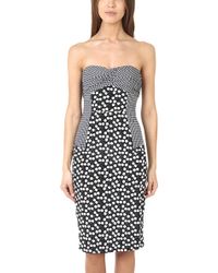 Charlotte Ronson Cherry Dot Strapless Dress - Lyst