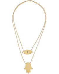 Jennifer Zeuner Rachel Hamsa Evil Eye Necklace - Lyst