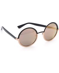 Marc By Marc Jacobs Round Sunglasses - Black White/Black - Lyst