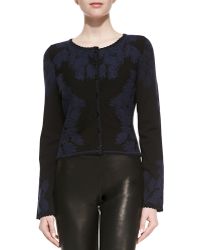 Zac Posen Jacquard-knit Cardigan - Lyst