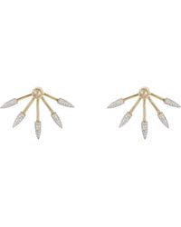 Pamela Love Diamond & Gold Five Spike Earrings - Lyst
