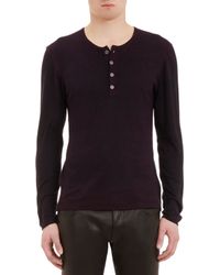 John Varvatos Reverse-Print Henley Sweater - Lyst