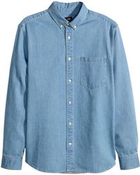 H&M Denim Shirt - Lyst
