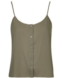 Topshop Petite Button Front Strappy Cami - Lyst