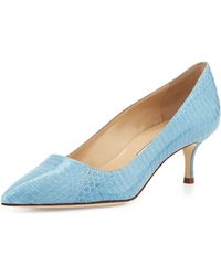 Manolo Blahnik Bb Matte Watersnake 50Mm Pump - Lyst